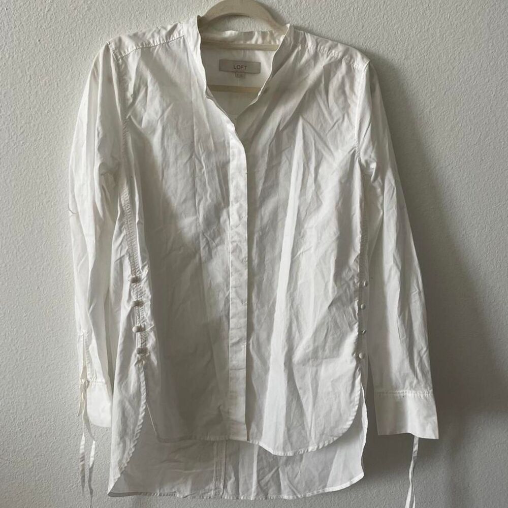 Loft Button Down Blouse Women's M NWT Office Siren Workwear Corporate Formal